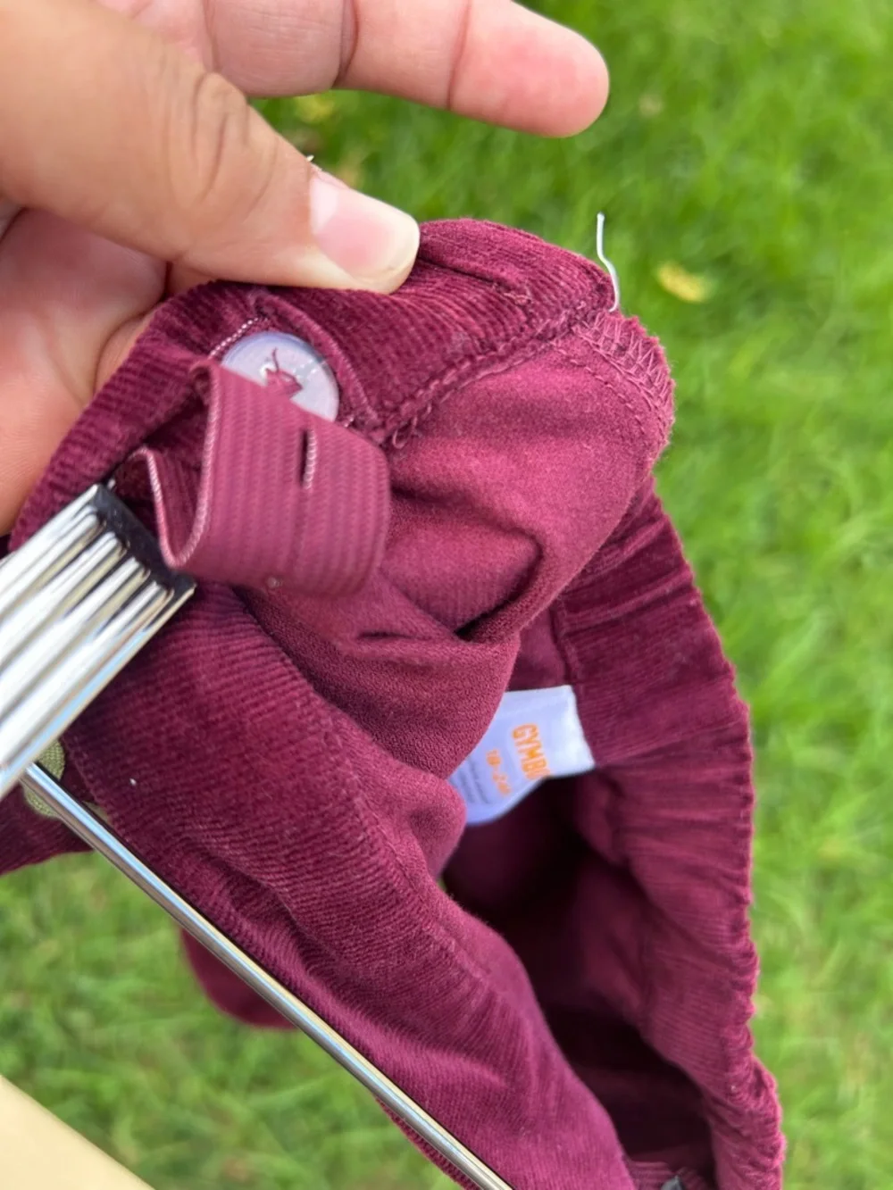 Gymboree Burgundy corduroy Skirt with Floral Trim